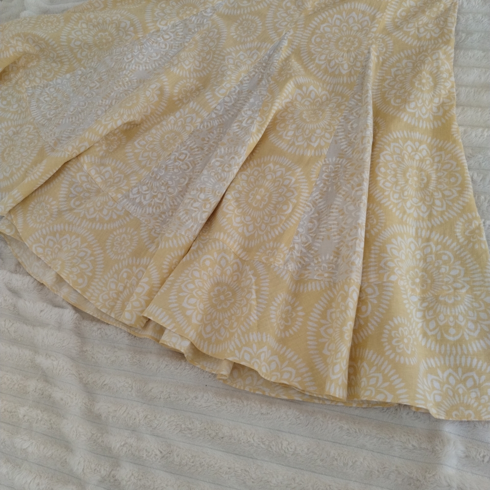 LOFT Yellow Floral Skirt